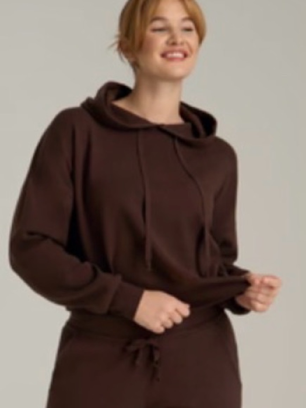 American Tall size M Cozy Brown Hooded Pullover Sweatshirt - Women's